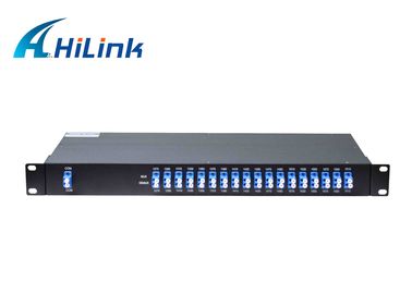 18 Channels CWDM Mux Demux โมดูลไฟเบอร์ Duplex 1270-1610nm LC / UPC 20nm Multiplexer