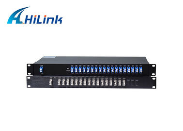 ตัวเชื่อมต่อไฟเบอร์แบบ Dual LC / UPC 18CH CWDM Mux + Demux Module ใน 1U 19 "Rack Mount Chassis