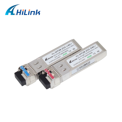 อุตสาหกรรมเกรด 25G BIDI 1270/1310nm 40KM APD+TIA โมดูลออปติกอล Single-Fiber Simplex LC DOM
