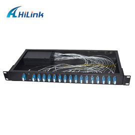 LC / UPC 16ch Cwdm Optical Mux Demux 1U แร็คเมาท์ไฟเบอร์คู่ 1310nm ~ 1610nm